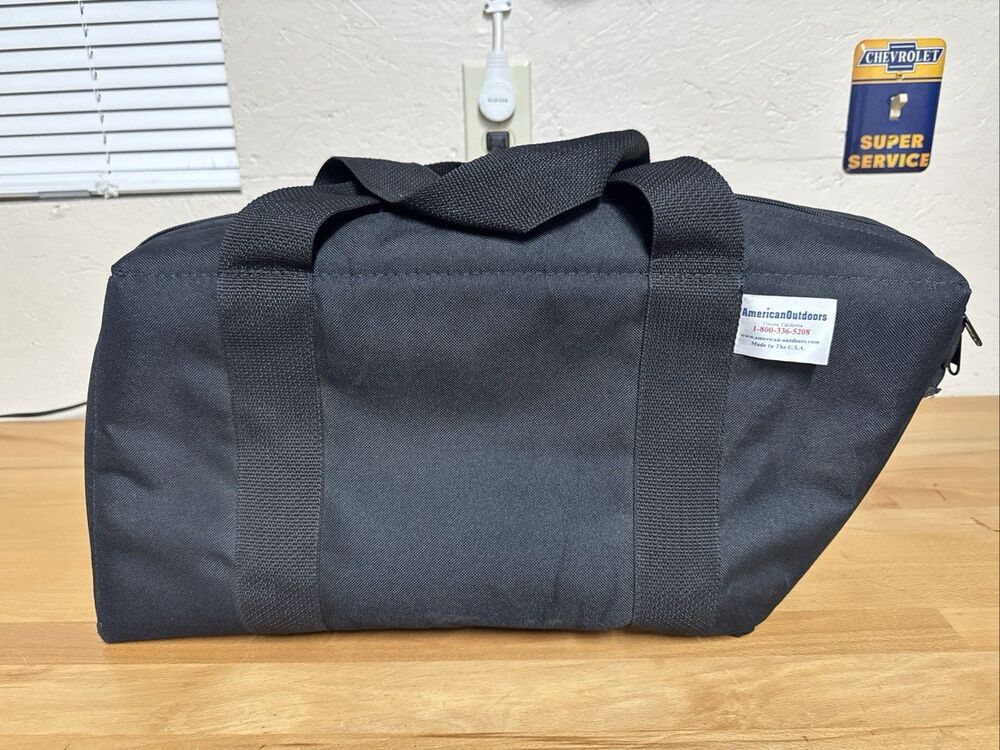 American Outdoor (AO) Black Motorcycle Saddle Bag Soft Cooler, 15 Can Capacity